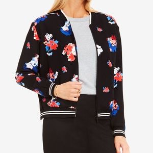 Vince Camuto red and blue floral bomber jacket